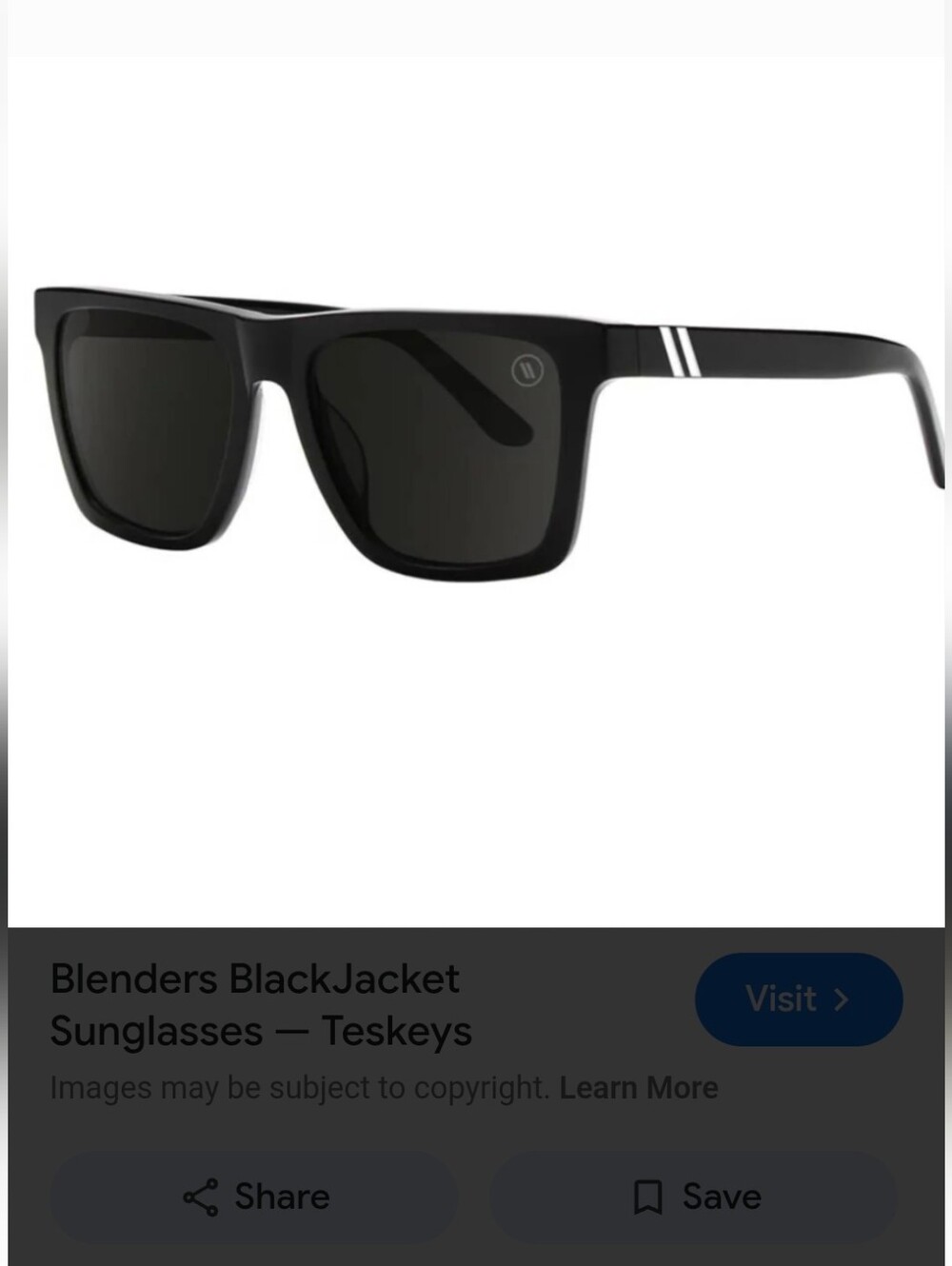 Blenders Unisex Lightweight Black Jacket Sunglasses